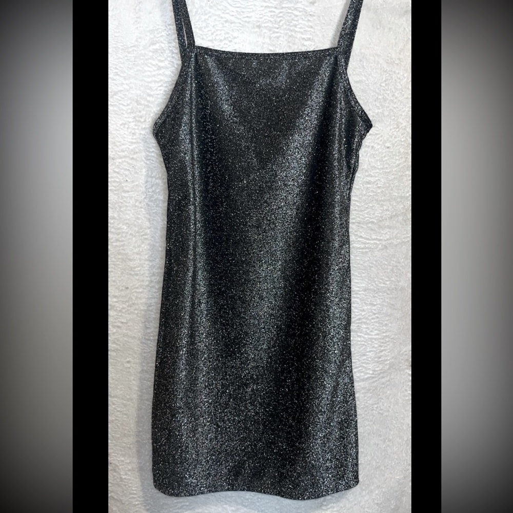 Black and Silver Sparkly Mini Dress